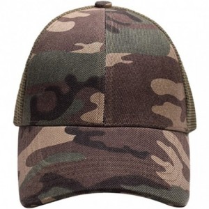 Baseball Caps Women Messy Bun Ponytail Mesh Baseball Cap Summer Snapback Hat - Camouflage - C918DZRUXDW $12.12