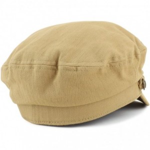 Newsboy Caps Cotton Herringbone Texture Newsboy Greek Fisherman Hat - Tan - CJ18GDX3C74 $22.73