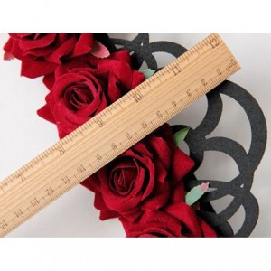 Headbands Red Rose Flower Headbands Queen Crown Tiara Headwreath Halloween Party Gothic Punk Hairbands - CI12NR34RGN $11.41