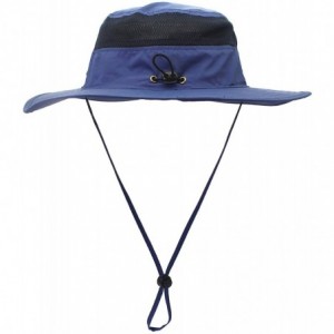 Sun Hats Outdoor Waterproof Boonie Hat Wide Brim Breathable Hunting Fishing Safari Sun Hat Unisex - Navy Blue - C818Q6Q3LWY $...