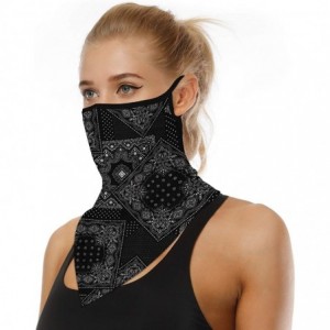 Balaclavas Women Seamless Bandana Triangle Face Scarf Ear Loops Neck Gaiter Cover- Motorcycle Face Bandana for Women Men - CV...