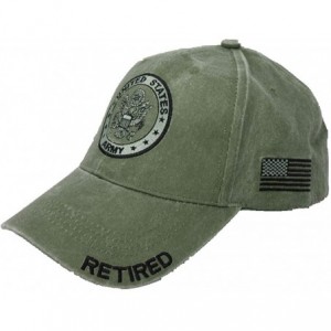 Baseball Caps U.S. Army Retired Baseball Cap with U.S. Flag on Side. OD Green - CK18NRO0H35 $14.20