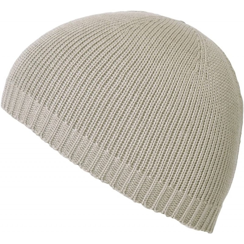 Skullies & Beanies Mens Skull Cap Beanie Hat - Lightweight Kufi Hat Seamless Deodorizing - Beige - CX12MBT3M1X $20.30