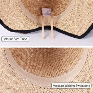 Sun Hats Womens UPF 50+ Wide Brim Panama Straw Hat Foldable Fedora Beach Sun Hat - Coffee(0108) - CY18QIY6WZH $12.92