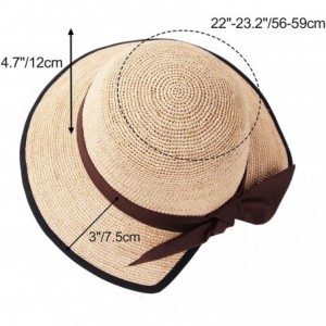 Sun Hats Womens UPF 50+ Wide Brim Panama Straw Hat Foldable Fedora Beach Sun Hat - Coffee(0108) - CY18QIY6WZH $12.92