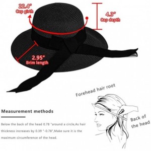 Sun Hats Womens Floppy Foldable Classic Packable - Black - CF194L3GXN4 $14.52