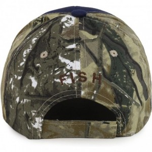 Baseball Caps Born to Fish Embroidery Mossy Oak- Realtree Adjustable Baseball Cap - Realtree Navy - CN18DW60ETL $14.14