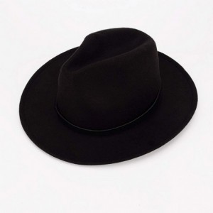 Fedoras Women or Men Woolen Felt Fedora Vintage Short Brim Crushable Jazz Hat - Black-leaf Belt - CR18MG7723R $18.97