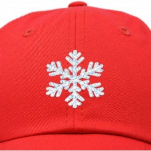 Baseball Caps ICY Snowflake Hat Womens Baseball Cap - Red - CC18ZQ5XTZ0 $16.18