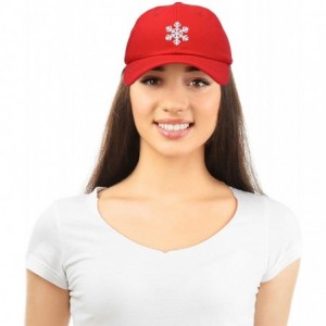 Baseball Caps ICY Snowflake Hat Womens Baseball Cap - Red - CC18ZQ5XTZ0 $16.18