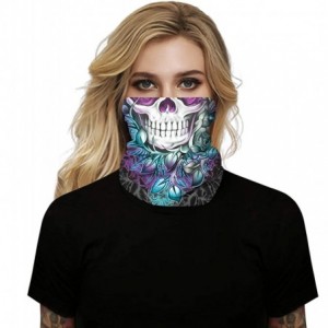 Skullies & Beanies Windproof Face Mask-Balaclava Hood-Cold Weather Motorcycle Ski Mask - Purple Skull - CB197ZKADQO $8.06