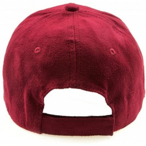 Sun Hats Classic Faux Leather Suede Adjustable Plain Baseball Cap - 2 Burgundy - C512N9R5XUO $8.23