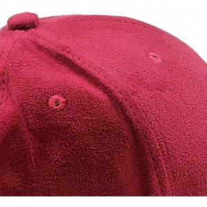 Sun Hats Classic Faux Leather Suede Adjustable Plain Baseball Cap - 2 Burgundy - C512N9R5XUO $8.23