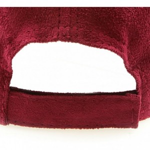 Sun Hats Classic Faux Leather Suede Adjustable Plain Baseball Cap - 2 Burgundy - C512N9R5XUO $8.23