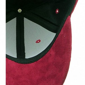 Sun Hats Classic Faux Leather Suede Adjustable Plain Baseball Cap - 2 Burgundy - C512N9R5XUO $8.23