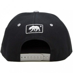 Baseball Caps California Republic Bear Logo Snapbacks Flat Brim Adjustable Snapback Hat Cap - Black Gray 01 - CE196XGKIXE $8.97