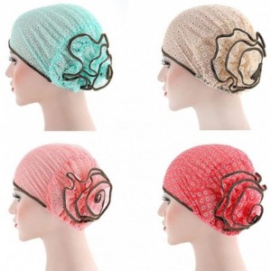 Skullies & Beanies Islamic Muslim Hijab Cap Women Flower Turban Hat Cotton Headwrap Scarf - Fruit Green - CC18DL2X6XH $7.61