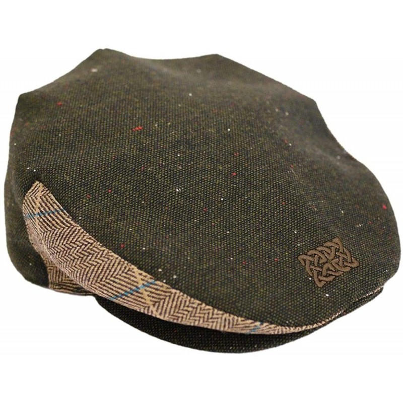 Newsboy Caps Green Tweed Celtic Knot Flat Cap - Green - CJ18QRTLK0K $36.17