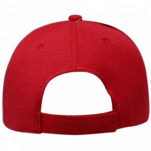 Baseball Caps Baseball Hat Adjustable Blank Cap Mid Profile Structured Baseball Cap - Ball Cap Red - CQ18IKG2EGQ $7.22