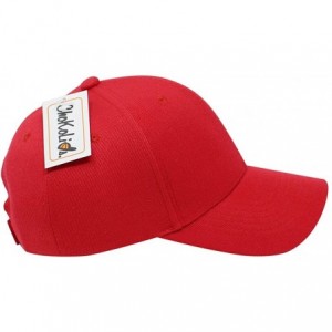 Baseball Caps Baseball Hat Adjustable Blank Cap Mid Profile Structured Baseball Cap - Ball Cap Red - CQ18IKG2EGQ $7.22