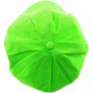 Newsboy Caps Summer 100% Cotton Plain Blank 8 Panel Newsboy Gatsby Apple Cabbie Cap Hat - Lime - C112N820HY0 $12.96