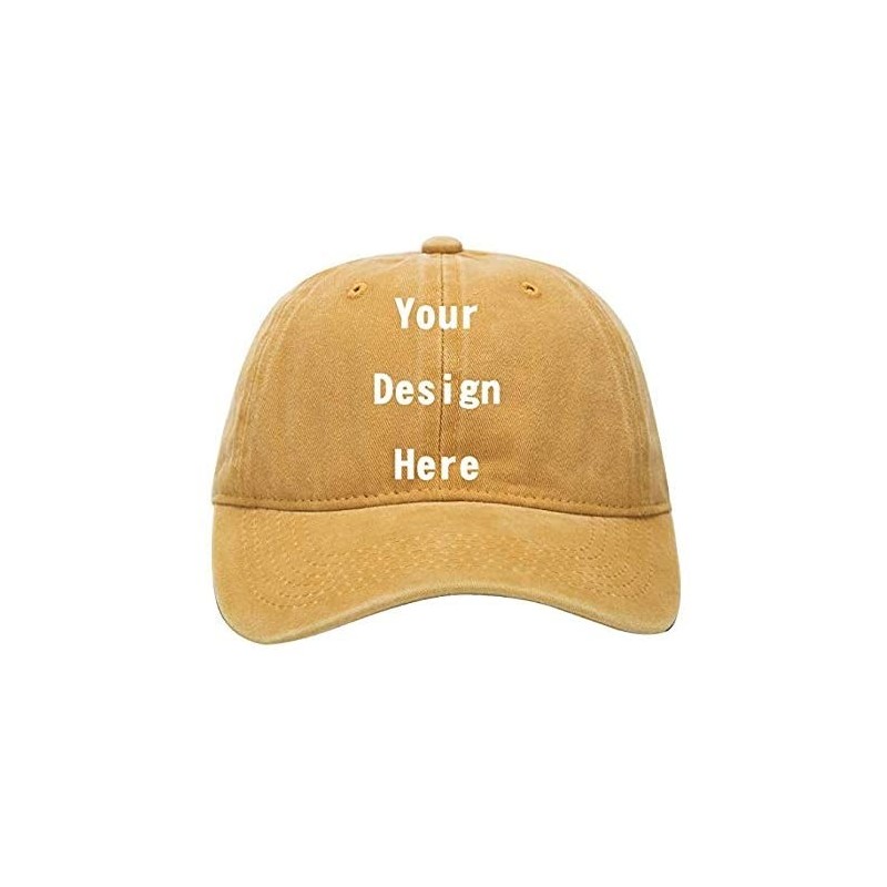 Baseball Caps Custom Cowboy Hat DIY Baseball Cap Outdoor Visor Hat Trucker Cap(Adjusted/Black/Adult) - Yellow - C818G6ED806 $...