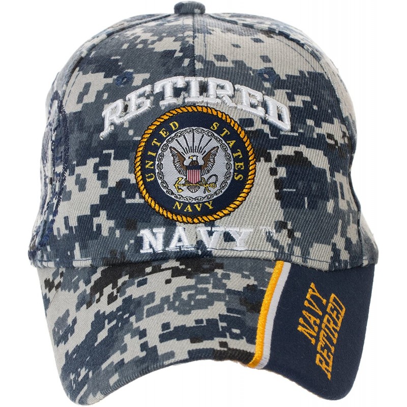 Baseball Caps Officially Licensed US Navy Retired Baseball Cap Camo - Camo - CQ182LYILG3 $10.87