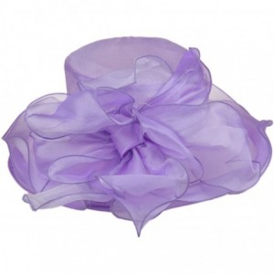 Sun Hats Women's Breathable Bowknot Kentucky Derby Hat Tea Party Church Wedding Hat - Purple - CI18CWQ77WL $10.76