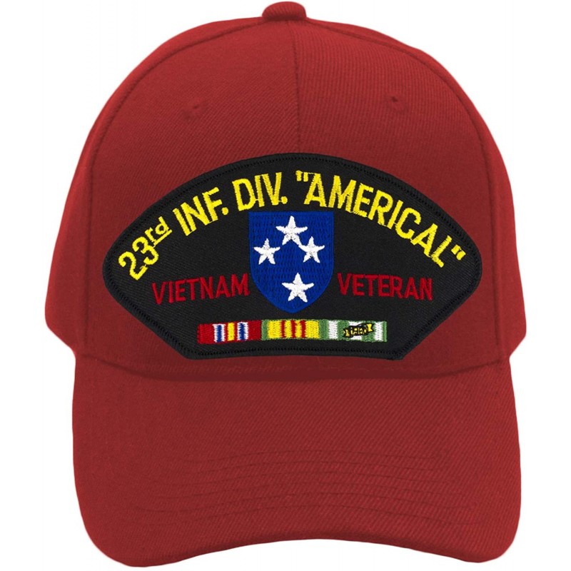 Baseball Caps 23rd Infantry Division - Vietnam War Veteran Hat/Ballcap Adjustable One Size Fits Most - Red - CB18OASYZOG $21.33