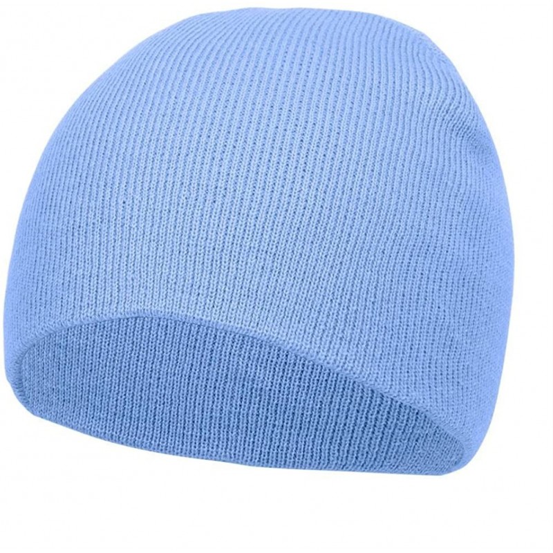 Skullies & Beanies Short Cuffless Beanies - Sky Blue - C212NS659O7 $11.28