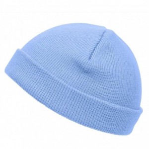 Skullies & Beanies Short Cuffless Beanies - Sky Blue - C212NS659O7 $11.28