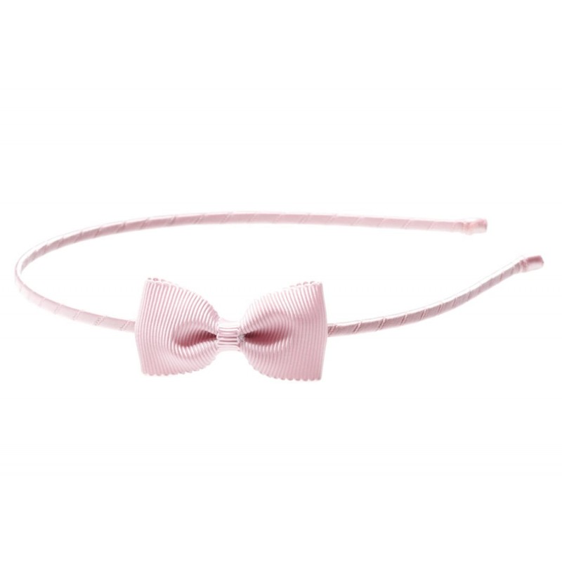 Headbands Girls"Lana" Small Grosgrain Bow Headband O/S Light Pink - Light Pink - CA11RIGC0B3 $11.78