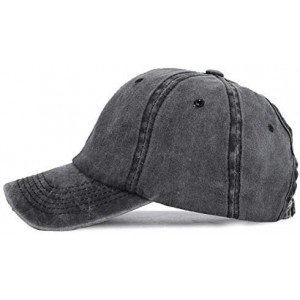 Baseball Caps Ponytail-Baseball-Hat Women Messy-Bun-Hat Cap - Washed Distressed - Ponytail Black3 - C218K4X08X5 $13.14