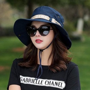 Bucket Hats Fishing Sun Boonie Hat Waterproof Summer UV Protection Safari Cap Outdoor Hunting Hat - Navy Blue - CX18HMNGN4M $...