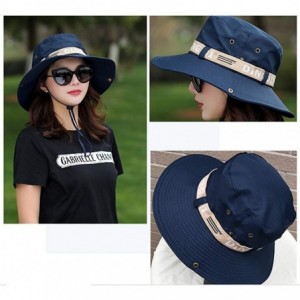 Bucket Hats Fishing Sun Boonie Hat Waterproof Summer UV Protection Safari Cap Outdoor Hunting Hat - Navy Blue - CX18HMNGN4M $...