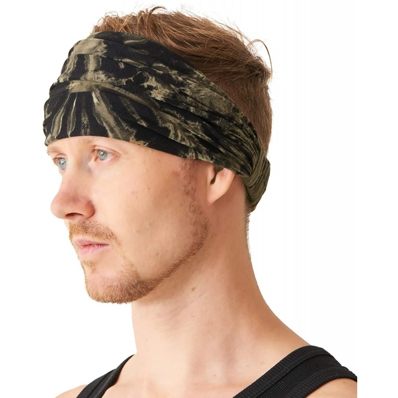 Headbands Tie-Dye Headband Bandana - Womens Boho Hippie Mens Psychedelic Headbands - D - CC17YWUQNCG $13.35