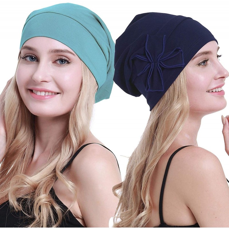 Skullies & Beanies Cotton Chemo Turbans Headwear Beanie Hat Cap for Women Cancer Patient Hairloss - CM199E396KO $20.68