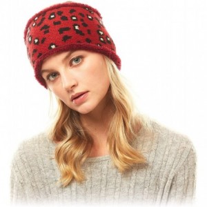 Cold Weather Headbands Me Plus Women Winter Soft Leopard Pattern Fleece Lining Headwrap Headband Ear Warmer - Leopard Print -...