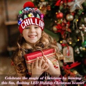 Skullies & Beanies LED Light Up Beanie Hat Christmas Cap for Women Children- Party- Bar - Multicolor-043 - CL18WL7K4U6 $16.02