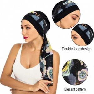 Skullies & Beanies Bamboo Cotton Lined Cancer Headwear for Women Chemo Hat with Scarfs of - Black - CF18WXQETI2 $14.34