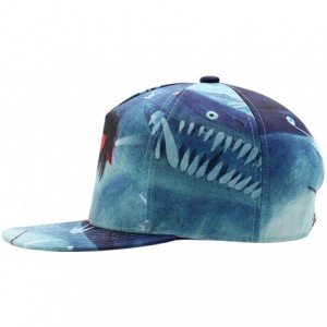 Baseball Caps Unisex 3D Printing Flat Bill Baseball Cap Snapback Hip Hop Hat - Wolf 031 - CJ12LUYVSTN $9.53