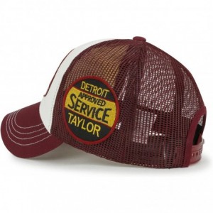 Baseball Caps New Vintage Style Mesh Medium Baseball Cap 2254 - Wine - CE18QQ8IT6G $27.90