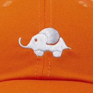 Baseball Caps Cute Elephant Hat Cotton Baseball Cap - Orange - CV18LHQNH3K $14.37