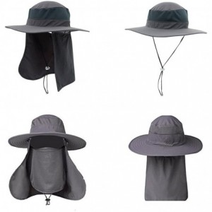 Sun Hats Wide Brim Cowboy Hat Unisex Foldeable Cap Sun Block UPF50+ Golf Fishing Hiking- Camping - Black - CR17YQ0Y5C8 $16.43