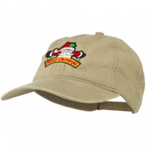 Baseball Caps Merry Christmas Santa Claus Embroidered Cotton Cap - Khaki - CH11ONZ96YL $28.25