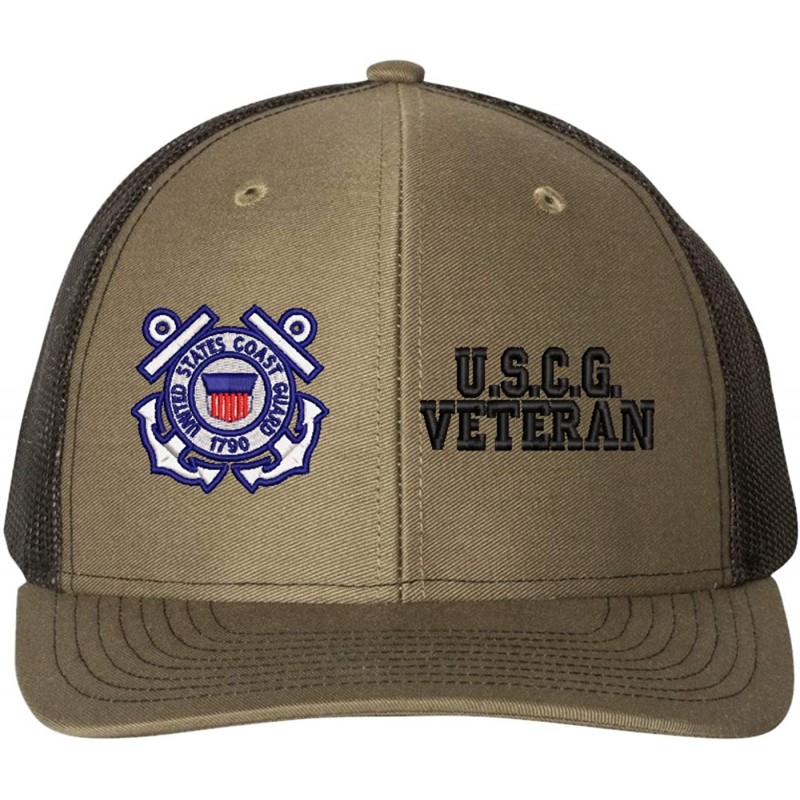 Baseball Caps U.S.C.G. Veteran Mesh Back Cap - Loden - CX18RI8R5AT $39.75