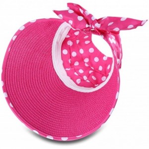 Sun Hats Classic Roll up Foldable Wide Large Brim Summer Swimming Beach Sun Hat - Magenta - CD12GSL7GPX $16.89