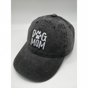 Baseball Caps Denim Fabric Adjustable Dog Mom Hat Fashion Distressed Baseball Cap for Women - Black - CD187DHAR6O $10.93