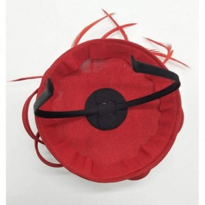 Berets Womens Fascinator Hat Sinamay Pillbox Flower Feather Tea Party Derby Wedding Headwear - Red - CJ18NONY80E $12.12