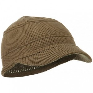 Skullies & Beanies Army Jeep Style Beanie Cap - Taupe - CD11P5I4BQX $26.07